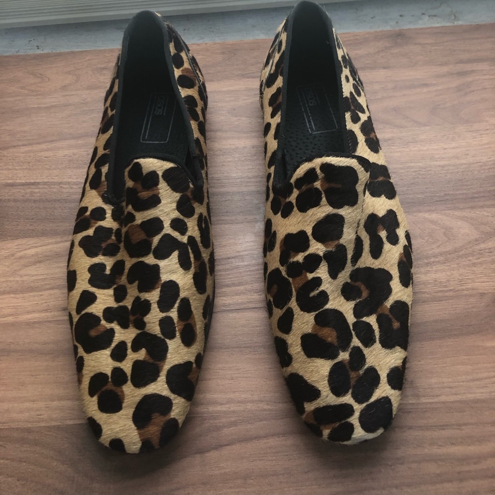 ASOS Leopard Print Faux Fur Loafers